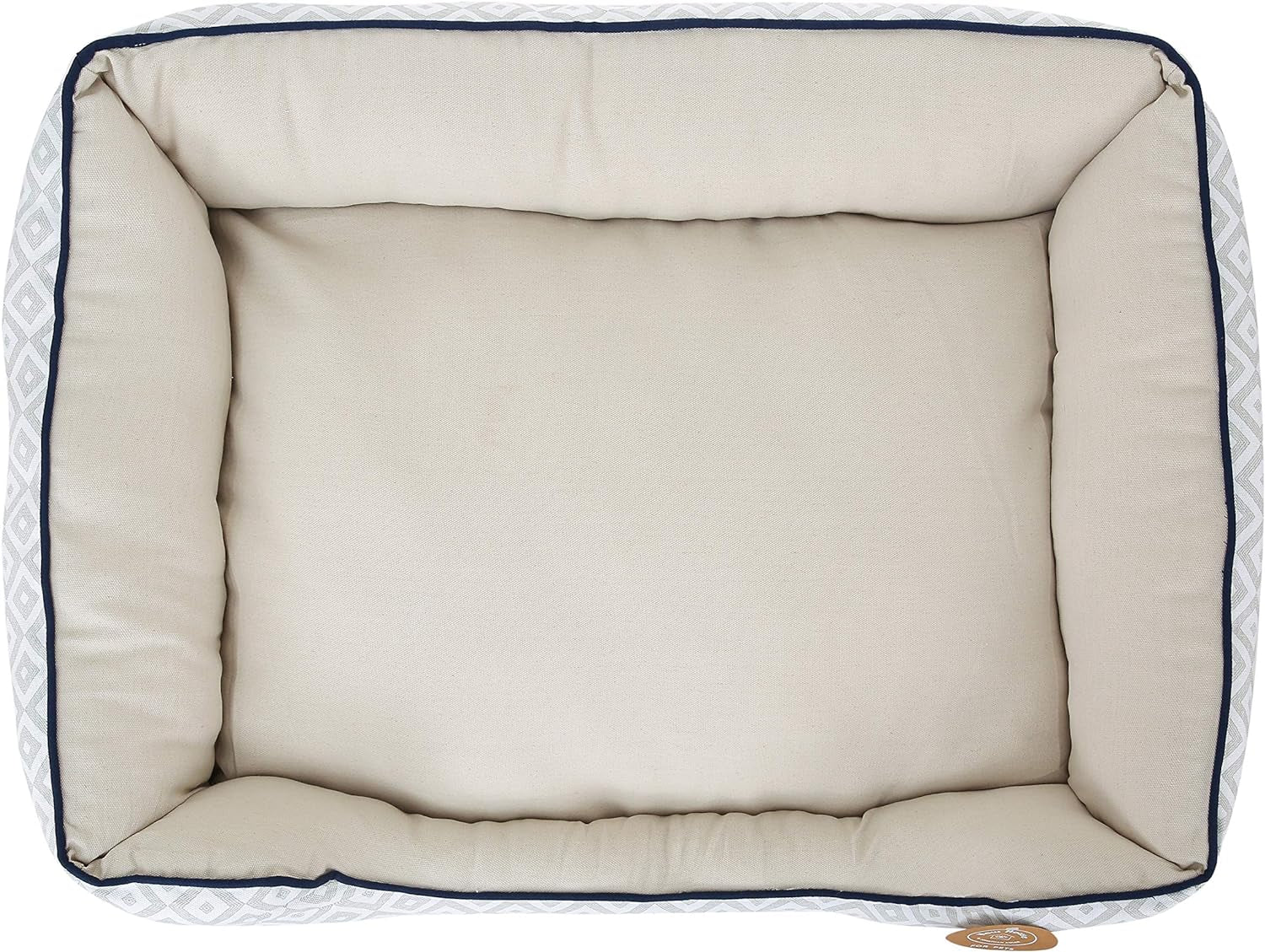 Now House for Pets by Jonathan Adler Grey Diamond Cuddler Dog Bed, Medium Medium Dog Bed Washable Dog Bed for Medium Sized Dogs by Now House by Jonathan Adler (FF16410)