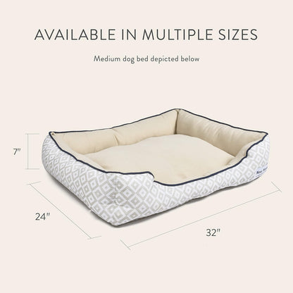 Now House for Pets by Jonathan Adler Grey Diamond Cuddler Dog Bed, Medium Medium Dog Bed Washable Dog Bed for Medium Sized Dogs by Now House by Jonathan Adler (FF16410)