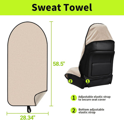 Towel Waterproof Car Seat Cover Beige for Trucks SUV Fitness Athletes Pets Gym and Water Sport