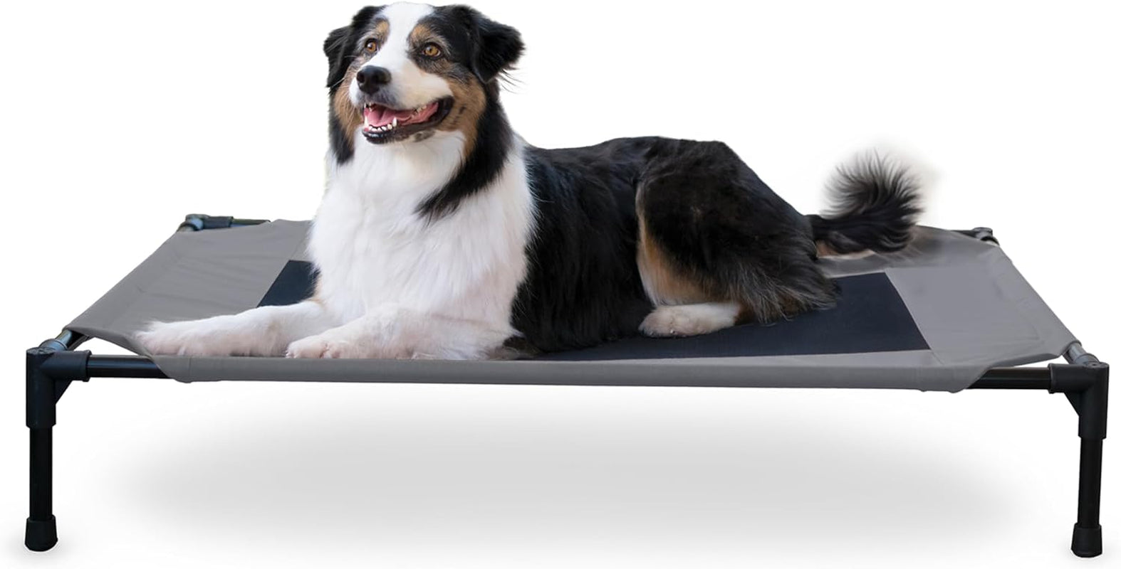 Original Pet Cot Elevated Dog Bed Gray/Black Mesh Large 30 X 42 X 7 Inches