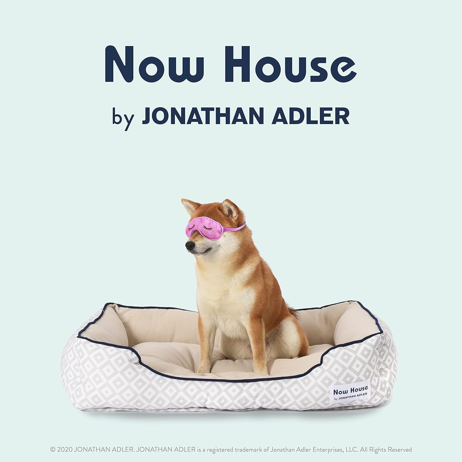 Now House for Pets by Jonathan Adler Grey Diamond Cuddler Dog Bed, Medium Medium Dog Bed Washable Dog Bed for Medium Sized Dogs by Now House by Jonathan Adler (FF16410)
