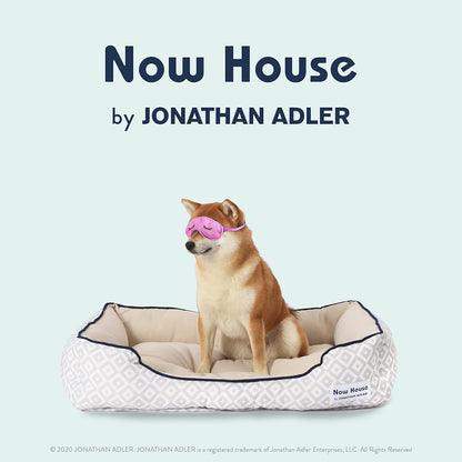 Now House for Pets by Jonathan Adler Grey Diamond Cuddler Dog Bed, Medium Medium Dog Bed Washable Dog Bed for Medium Sized Dogs by Now House by Jonathan Adler (FF16410)