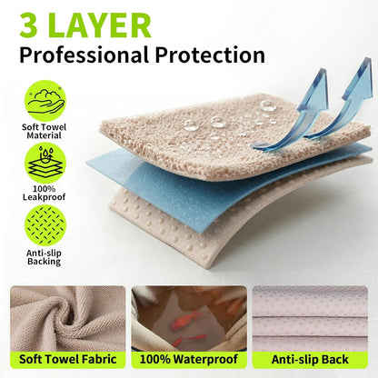 Towel Waterproof Car Seat Cover Beige for Trucks SUV Fitness Athletes Pets Gym and Water Sport