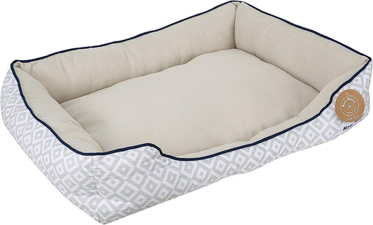 Now House for Pets by Jonathan Adler Grey Diamond Cuddler Dog Bed, Medium Medium Dog Bed Washable Dog Bed for Medium Sized Dogs by Now House by Jonathan Adler (FF16410)